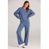 imagePRETTYGARDEN Womens 2 Piece Outfits 2026 Fall Long Sleeve Sweatshirt Wide Leg Pants Lounge Sets Winter Sweatsuits TracksuitGrey Blue