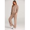 imagePRETTYGARDEN Womens 2 Piece Outfits 2026 Fall Long Sleeve Sweatshirt Wide Leg Pants Lounge Sets Winter Sweatsuits TracksuitKhaki