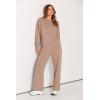 imagePRETTYGARDEN Womens 2 Piece Outfits 2026 Fall Long Sleeve Sweatshirt Wide Leg Pants Lounge Sets Winter Sweatsuits TracksuitKhaki