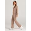 imagePRETTYGARDEN Womens 2 Piece Outfits 2026 Fall Long Sleeve Sweatshirt Wide Leg Pants Lounge Sets Winter Sweatsuits TracksuitKhaki