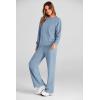 imagePRETTYGARDEN Womens 2 Piece Outfits 2026 Fall Long Sleeve Sweatshirt Wide Leg Pants Lounge Sets Winter Sweatsuits TracksuitLight Blue