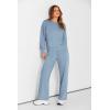 imagePRETTYGARDEN Womens 2 Piece Outfits 2026 Fall Long Sleeve Sweatshirt Wide Leg Pants Lounge Sets Winter Sweatsuits TracksuitLight Blue