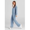 imagePRETTYGARDEN Womens 2 Piece Outfits 2026 Fall Long Sleeve Sweatshirt Wide Leg Pants Lounge Sets Winter Sweatsuits TracksuitLight Blue