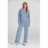 imagePRETTYGARDEN Womens 2 Piece Outfits 2026 Fall Long Sleeve Sweatshirt Wide Leg Pants Lounge Sets Winter Sweatsuits TracksuitLight Blue