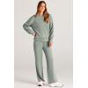 imagePRETTYGARDEN Womens 2 Piece Outfits 2026 Fall Long Sleeve Sweatshirt Wide Leg Pants Lounge Sets Winter Sweatsuits TracksuitLight Green