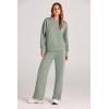 imagePRETTYGARDEN Womens 2 Piece Outfits 2026 Fall Long Sleeve Sweatshirt Wide Leg Pants Lounge Sets Winter Sweatsuits TracksuitLight Green