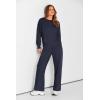 imagePRETTYGARDEN Womens 2 Piece Outfits 2026 Fall Long Sleeve Sweatshirt Wide Leg Pants Lounge Sets Winter Sweatsuits TracksuitNavy