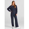 imagePRETTYGARDEN Womens 2 Piece Outfits 2026 Fall Long Sleeve Sweatshirt Wide Leg Pants Lounge Sets Winter Sweatsuits TracksuitNavy