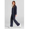 imagePRETTYGARDEN Womens 2 Piece Outfits 2026 Fall Long Sleeve Sweatshirt Wide Leg Pants Lounge Sets Winter Sweatsuits TracksuitNavy
