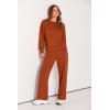 imagePRETTYGARDEN Womens 2 Piece Outfits 2026 Fall Long Sleeve Sweatshirt Wide Leg Pants Lounge Sets Winter Sweatsuits TracksuitOrange