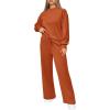 imagePRETTYGARDEN Womens 2 Piece Outfits 2026 Fall Long Sleeve Sweatshirt Wide Leg Pants Lounge Sets Winter Sweatsuits TracksuitOrange