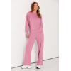 imagePRETTYGARDEN Womens 2 Piece Outfits 2026 Fall Long Sleeve Sweatshirt Wide Leg Pants Lounge Sets Winter Sweatsuits TracksuitPink