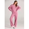 imagePRETTYGARDEN Womens 2 Piece Outfits 2026 Fall Long Sleeve Sweatshirt Wide Leg Pants Lounge Sets Winter Sweatsuits TracksuitPink