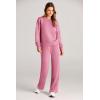 imagePRETTYGARDEN Womens 2 Piece Outfits 2026 Fall Long Sleeve Sweatshirt Wide Leg Pants Lounge Sets Winter Sweatsuits TracksuitPink