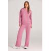 imagePRETTYGARDEN Womens 2 Piece Outfits 2026 Fall Long Sleeve Sweatshirt Wide Leg Pants Lounge Sets Winter Sweatsuits TracksuitPink