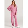 imagePRETTYGARDEN Womens 2 Piece Outfits 2026 Fall Long Sleeve Sweatshirt Wide Leg Pants Lounge Sets Winter Sweatsuits TracksuitPink