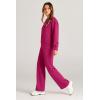 imagePRETTYGARDEN Womens 2 Piece Outfits 2026 Fall Long Sleeve Sweatshirt Wide Leg Pants Lounge Sets Winter Sweatsuits TracksuitRose Red
