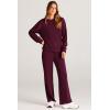 imagePRETTYGARDEN Womens 2 Piece Outfits 2026 Fall Long Sleeve Sweatshirt Wide Leg Pants Lounge Sets Winter Sweatsuits TracksuitWine Red