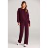 imagePRETTYGARDEN Womens 2 Piece Outfits 2026 Fall Long Sleeve Sweatshirt Wide Leg Pants Lounge Sets Winter Sweatsuits TracksuitWine Red