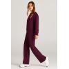 imagePRETTYGARDEN Womens 2 Piece Outfits 2026 Fall Long Sleeve Sweatshirt Wide Leg Pants Lounge Sets Winter Sweatsuits TracksuitWine Red