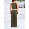 imagePRETTYGARDEN Womens 2 Piece Outfits Smmer Casual Sleeveless Tank Crop Top Pants Sets Tracksuit