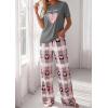 imagePRETTYGARDEN Womens 2 Piece Pajama Sets Summer 2026 Matching Lounge Outfits Short Sleeve Printed Sleepwear Spring PJ SetDusty Pink