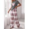 imagePRETTYGARDEN Womens 2 Piece Pajama Sets Summer 2026 Matching Lounge Outfits Short Sleeve Printed Sleepwear Spring PJ SetDusty Pink