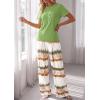 imagePRETTYGARDEN Womens 2 Piece Pajama Sets Summer 2026 Matching Lounge Outfits Short Sleeve Printed Sleepwear Spring PJ SetGreen