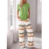 imagePRETTYGARDEN Womens 2 Piece Pajama Sets Summer 2026 Matching Lounge Outfits Short Sleeve Printed Sleepwear Spring PJ SetGreen