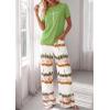 imagePRETTYGARDEN Womens 2 Piece Pajama Sets Summer 2026 Matching Lounge Outfits Short Sleeve Printed Sleepwear Spring PJ SetGreen