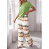 imagePRETTYGARDEN Womens 2 Piece Pajama Sets Summer 2026 Matching Lounge Outfits Short Sleeve Printed Sleepwear Spring PJ SetGreen