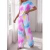 imagePRETTYGARDEN Womens 2 Piece Pajama Sets Summer 2026 Matching Lounge Outfits Short Sleeve Printed Sleepwear Spring PJ SetMulticolor