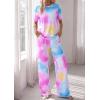 imagePRETTYGARDEN Womens 2 Piece Pajama Sets Summer 2026 Matching Lounge Outfits Short Sleeve Printed Sleepwear Spring PJ SetMulticolor
