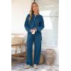 imagePRETTYGARDEN Womens 2 Piece Tracksuit Outfits 2024 Fall Knit Sweater And Wide Leg Pants Sweatsuit Lounge Sets Lake BlueLarge
