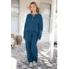 imagePRETTYGARDEN Womens 2 Piece Tracksuit Outfits 2024 Fall Knit Sweater And Wide Leg Pants Sweatsuit Lounge Sets Lake BlueLarge