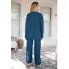 imagePRETTYGARDEN Womens 2 Piece Tracksuit Outfits 2024 Fall Knit Sweater And Wide Leg Pants Sweatsuit Lounge Sets Lake BlueLarge