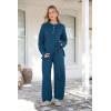 imagePRETTYGARDEN Womens 2 Piece Tracksuit Outfits 2024 Fall Knit Sweater And Wide Leg Pants Sweatsuit Lounge Sets Lake BlueLarge