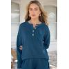 imagePRETTYGARDEN Womens 2 Piece Tracksuit Outfits 2024 Fall Knit Sweater And Wide Leg Pants Sweatsuit Lounge Sets Lake BlueLarge