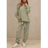 imagePRETTYGARDEN Womens 2 Piece Tracksuit Outfits Casual Long Sleeve Top High Waisted Sweatpants Lounge Jogger Set Light GreenMedium