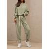 imagePRETTYGARDEN Womens 2 Piece Tracksuit Outfits Casual Long Sleeve Top High Waisted Sweatpants Lounge Jogger Set Light GreenMedium