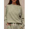 imagePRETTYGARDEN Womens 2 Piece Tracksuit Outfits Casual Long Sleeve Top High Waisted Sweatpants Lounge Jogger Set Light GreenMedium