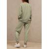 imagePRETTYGARDEN Womens 2 Piece Tracksuit Outfits Casual Long Sleeve Top High Waisted Sweatpants Lounge Jogger Set Light GreenMedium