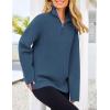 imagePRETTYGARDEN Womens 2024 Fall Chunky Knit Oversized Sweaters Long Sleeve Collared Quarter Zip Pullover Winter Jumper Tops