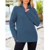 imagePRETTYGARDEN Womens 2024 Fall Chunky Knit Oversized Sweaters Long Sleeve Collared Quarter Zip Pullover Winter Jumper Tops