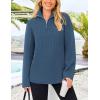 imagePRETTYGARDEN Womens 2024 Fall Chunky Knit Oversized Sweaters Long Sleeve Collared Quarter Zip Pullover Winter Jumper Tops