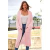 imagePRETTYGARDEN Womens 2024 Fall Long Cardigan Sweaters Open Front Long Sleeve Loose Fit Pockets Knit Sweater Coat Outerwear