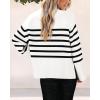 imagePRETTYGARDEN Womens 2024 Fall Striped Sweater Oversized Long Sleeve Crew Neck Side Slit Casual Trendy Knit Pullover Sweaters