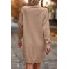 imagePRETTYGARDEN Womens 2024 Fall Sweater Dress Crewneck Long Sleeve Oversized Pullover Sweaters Casual Knit Short Dresses KhakiSmall