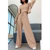 imagePRETTYGARDEN Womens 2024 Fall Track Suits 3 Piece Outfits Matching Sets Ribbed Knit Cardigan Cropped Tank Tops Wide Leg Pants