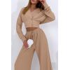 imagePRETTYGARDEN Womens 2024 Fall Track Suits 3 Piece Outfits Matching Sets Ribbed Knit Cardigan Cropped Tank Tops Wide Leg Pants